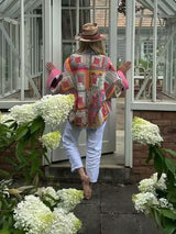 Baskılı paçalı kapitone ceket