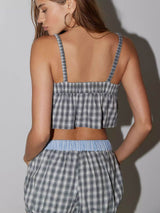 ekose askılı pijama takımı