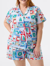 Noel Baskı Kısa Kollu Sevimli Karikatür Baskı Seti