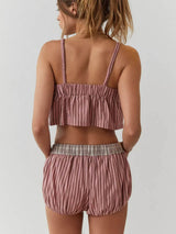 ekose askılı pijama takımı