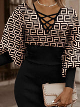 Balon Kol Moda Midi Elbise