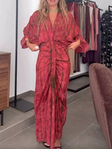 Kimono-Style Printed Dress