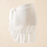 Dönüştürülebilir Şal Ayrı Taraflı Beyaz Maxi Etek Örtüsü