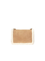 Vintage Shearling Leather Shoulder Crossbody Bag