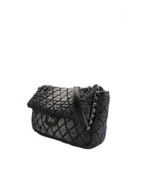 Washed Denim Quilted Chain Shoulder Bag