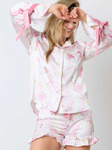 Şampanya Volanlı Pijama Takımı