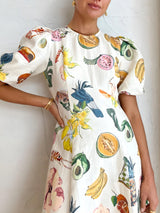 Moda Graffiti Baskı Slim Fit Çok Yönlü Maxi Elbise