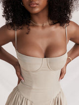 Seksi Askılı Midi Elbise