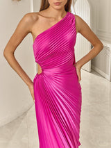 Asimetrik Pileli Elbise