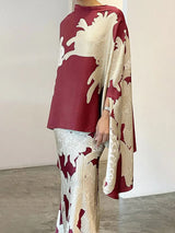 Modaya Uygun Büyük Çiçekli Bol Elbise