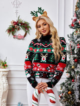 Yüksek Yaka Noel Kardan Adamı Nakışlı Kazak