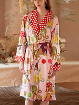 Leopar Desenli İpek Sabahlık Takımı