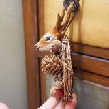 Noel Geyik Kafası Çam Kozalakları Asılı Dekorasyon