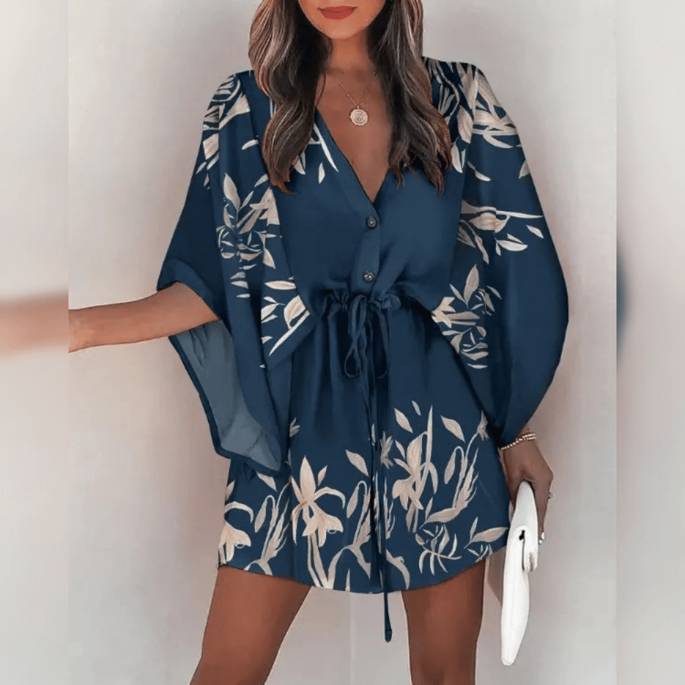 Kimono Detaylı Zarif Elbise