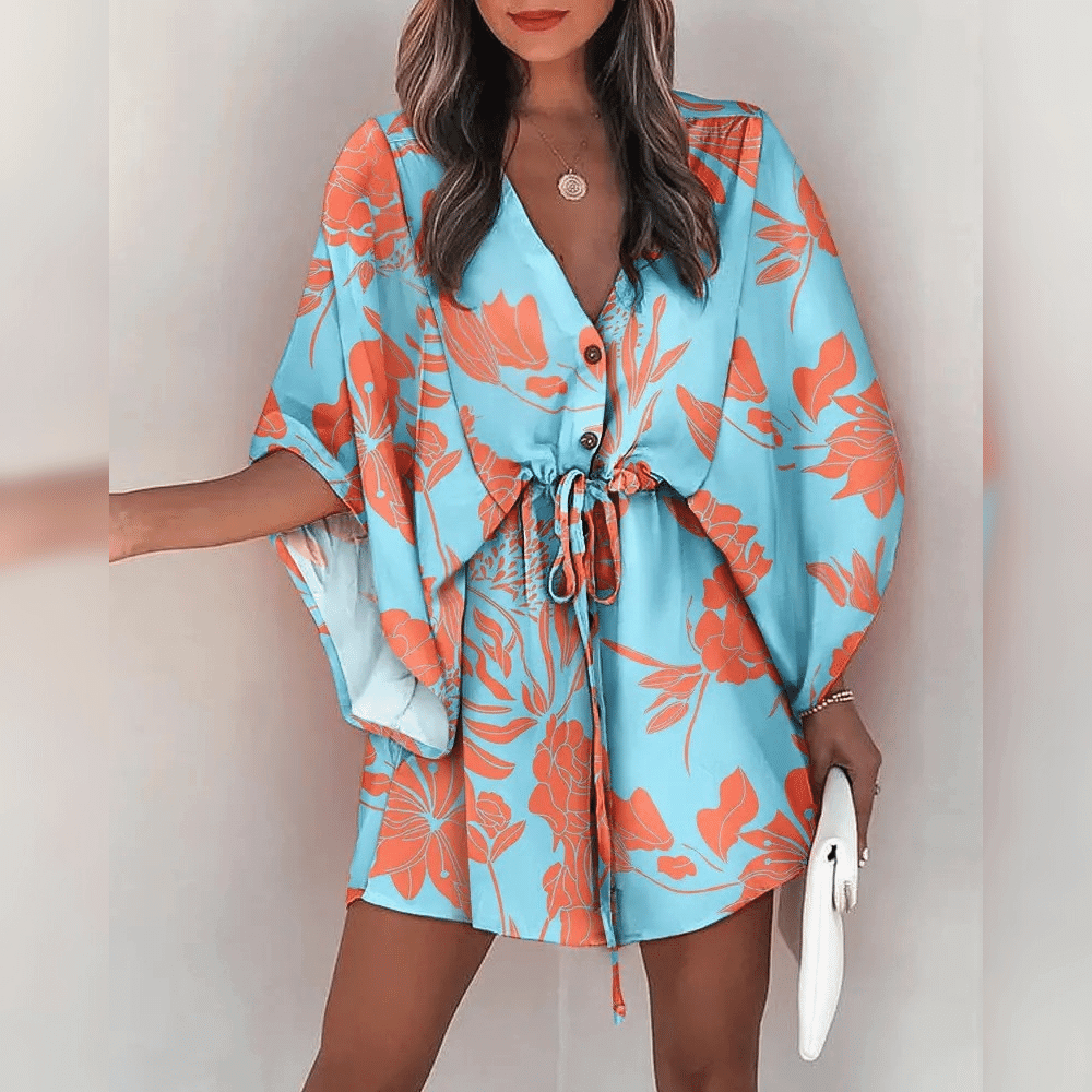 Kimono Detaylı Zarif Elbise