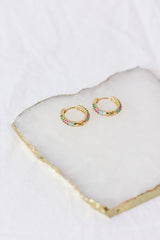 18 Ayar Altın Kaplama Tamamı Taşlı Küpe