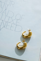 18 Ayar Altın Kaplama Pürüzsüz Şık Halka Küpe Altın