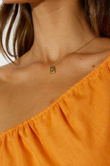 18 Ayar Altın Kaplama Kartlı Çekilmiş Kolye