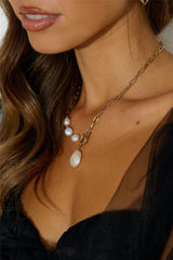 18 Ayar Altın Kaplama Darling İnci Kolye Altın