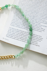 18 Ayar Altın Kaplama Gizli Harfli Kolye Altın Yeşil