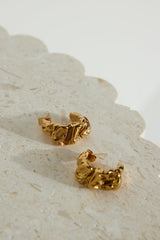 18 Ayar Kaplama Altın Modern Times Küpe Altın