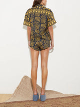 Plaj Tatili Halk Çiçekli Gevşek Şort Takım