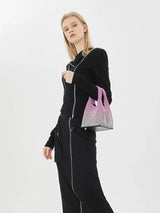 Full Rhinestone Mesh Evening Bucket Bag