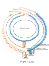 Bora Bora Kabuk Boncuklu Çok Katlı Kolye Altın
