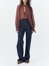 Tie-Neck Chiffon Blouse