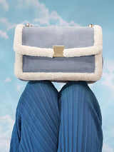 Vintage Shearling Leather Shoulder Crossbody Bag