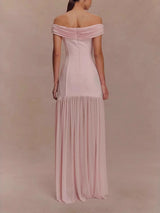 Elegant Floral-Embellished Strapless Bodycon Maxi Dress