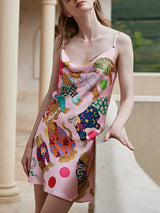 Leopar Desenli İpek Sabahlık Takımı