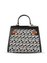 Branded Jacquard Stitch Kelly-Style Shoulder & Top Handle Bag