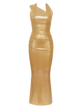 Vintage Halter Askısız Uzun Elbise