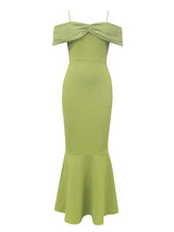 Şık Askılı Katmanlı Akşam Elbisesi