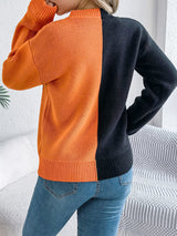 Hayalet Desenli Uzun Kollu Yuvarlak Yaka Kazak