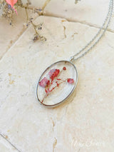 Reçine Preslenmiş Çiçek Kolye - Renkli Karışık Çiçek Seti