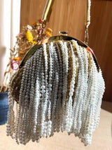 Saplı Altın Kristal İşlemeli Kese