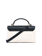 New Pebbled Leather & Canvas Shoulder Crossbody Tote