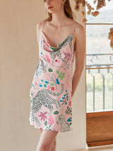 Pembe Kar Leoparı İpek Sabahlık Takımı