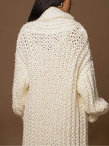 Fildişi Sıkı Tut Beni Şal Yaka Hırka