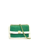 Vintage Shearling Leather Shoulder Crossbody Bag