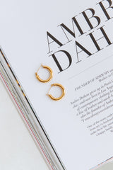 18K Altın Kaplama Kalp İğneli Küpe