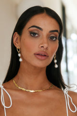 18 Ayar Altın Kaplama İncili Eşya Küpe