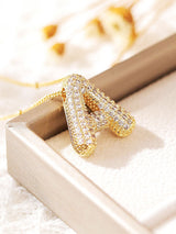 Pavé Kabarcık Harfli Monogram Kolye