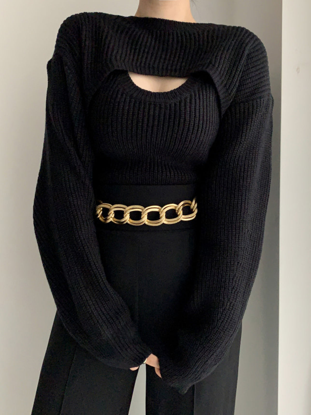 Kullanışlı İki Parça Bolero Kazak