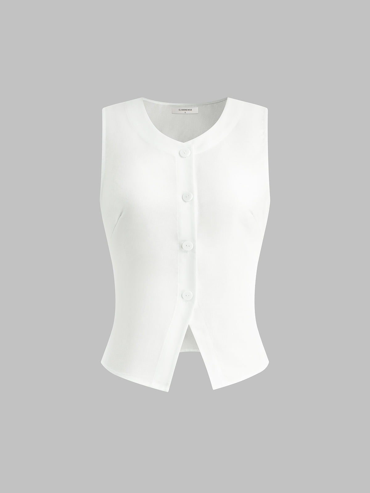Keten Karışımlı Düğmeli Tank Top