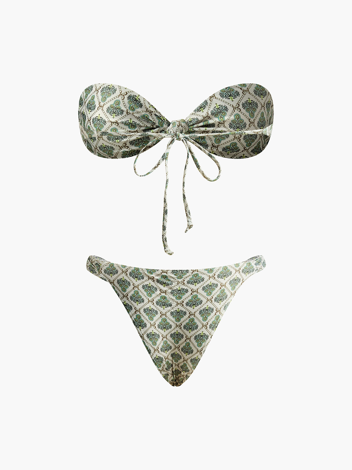 Baskılı Askısız Bikini Seti