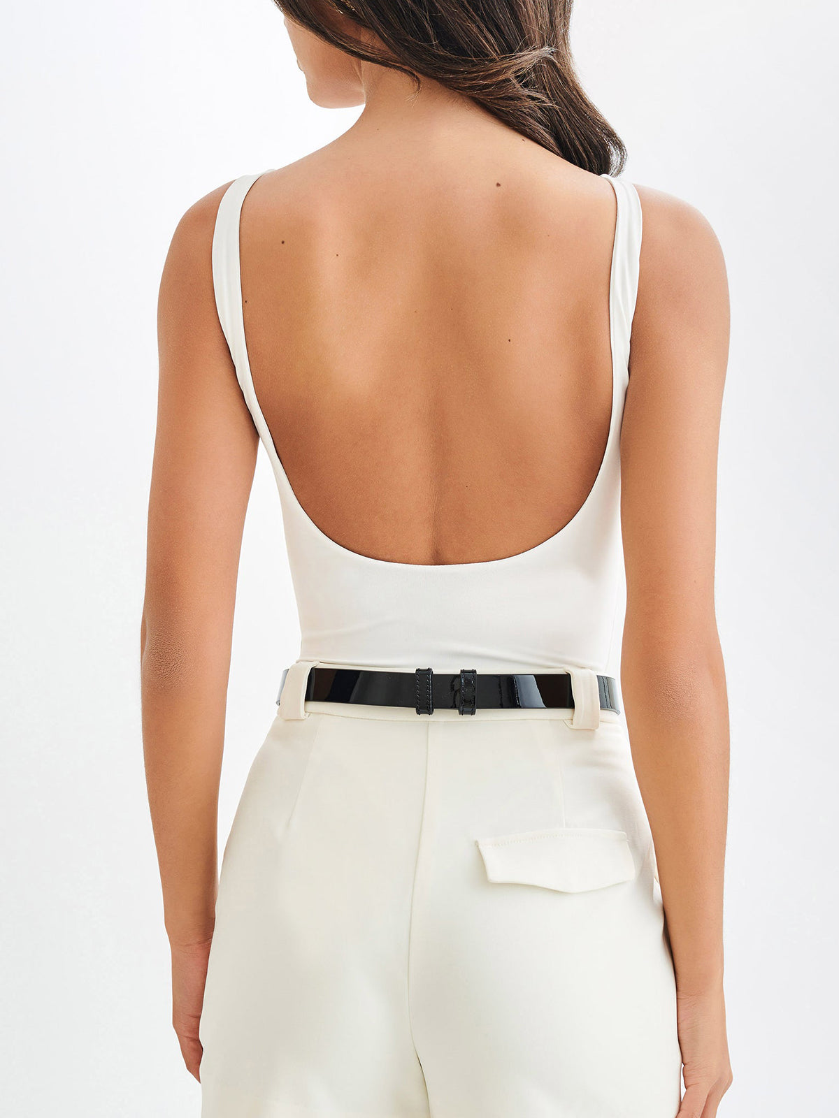 Sırt Açık Kolsuz Bodysuit