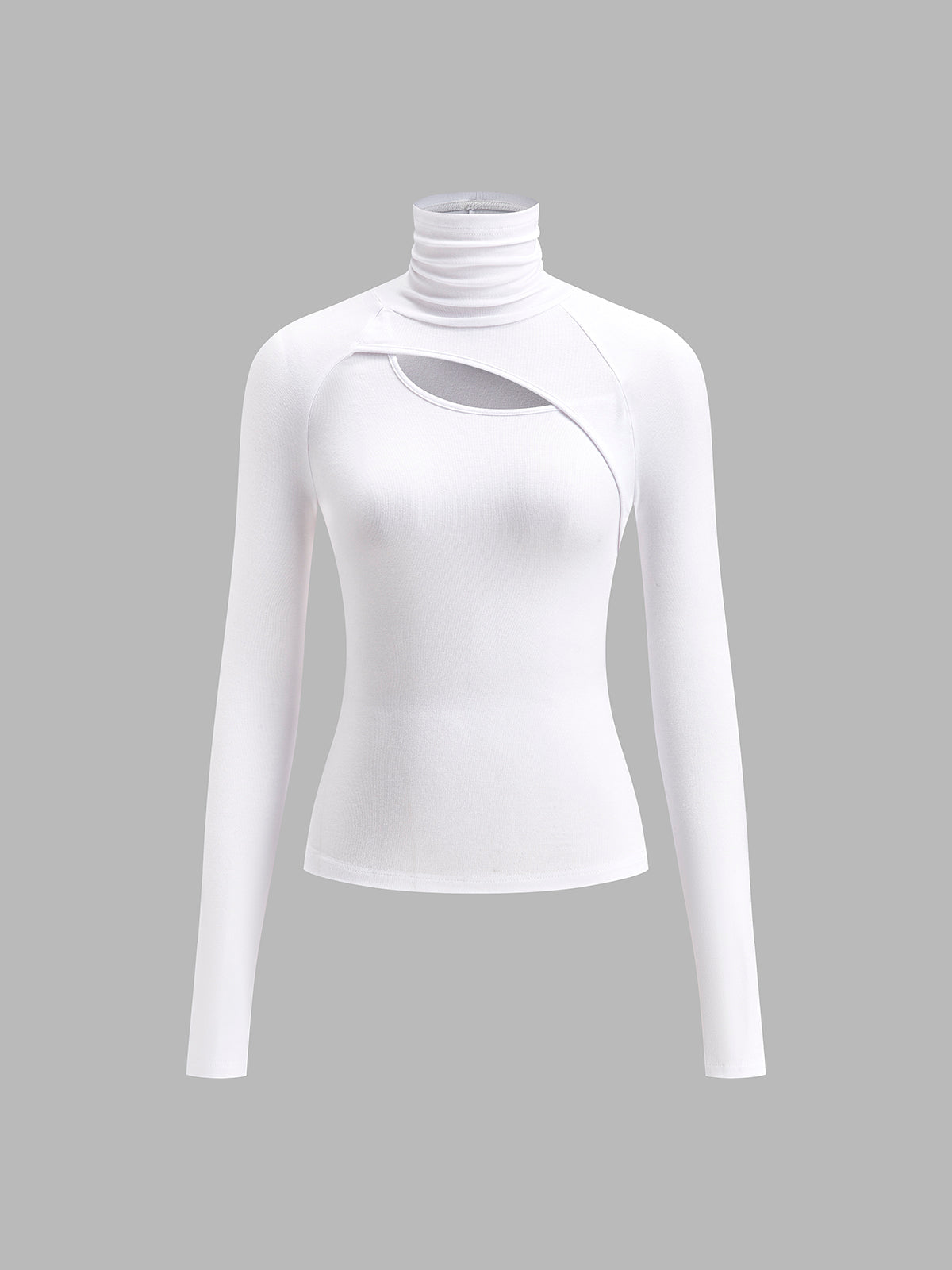 Asimetrik Kesimli Turtleneck Uzun Kollu Slinky Üst